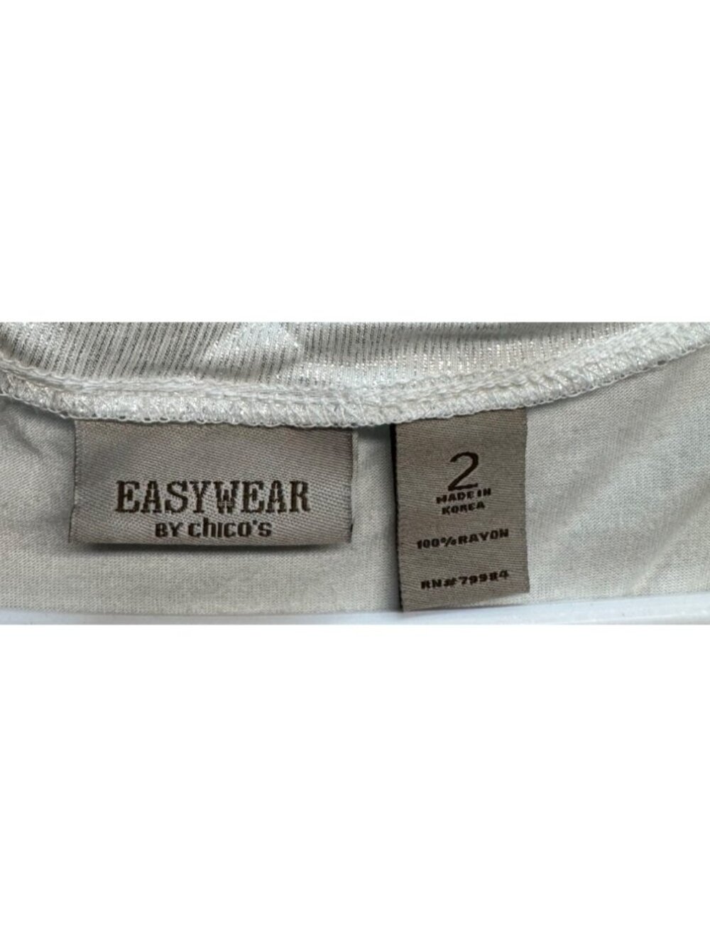 Easywear By Chicos Sleeveless Beige Rayon Tank Top Size 2 - Picture 2 of 4